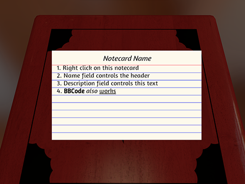 Notecard Example